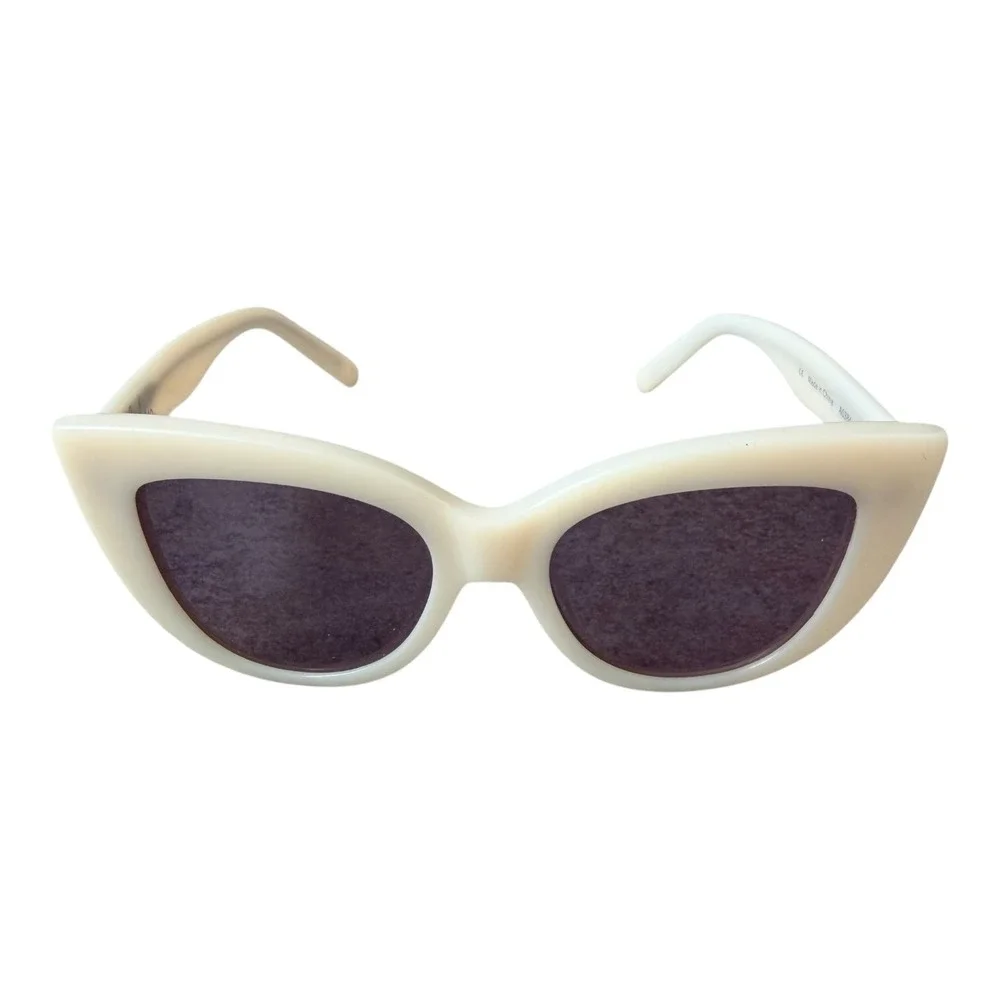 Boden Womens Ivory Cat Eye Sunglasses Cream Retro Mod Dark Lens A0384 FC3
